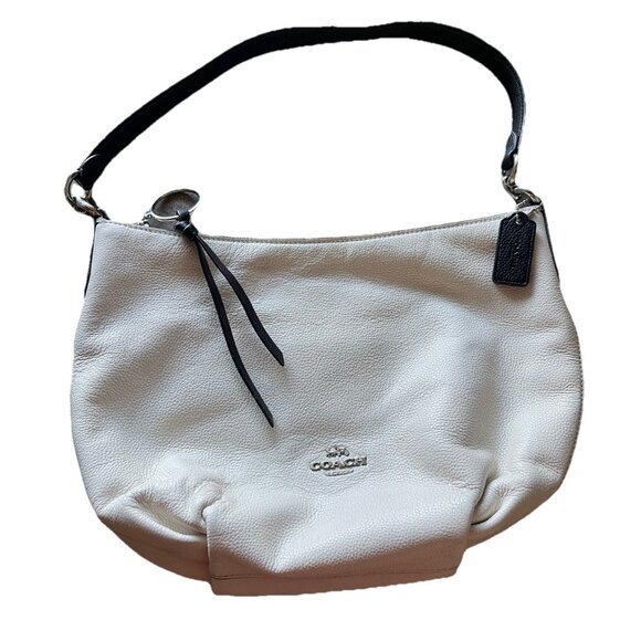 Vintage Coach White Ivory Bone Leather Small Skylar Hobo Shoulder Hand Bag - Picture 1 of 16